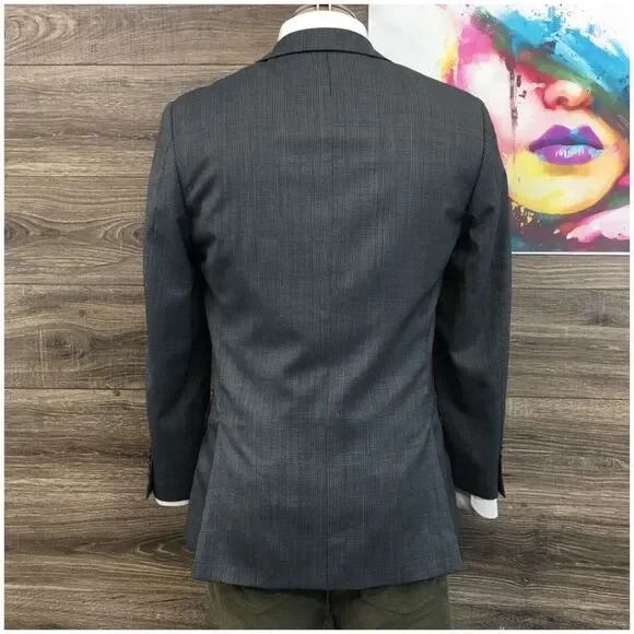 J CREW Mens Blazer Sport Coat Casual Jacket Size 38R 2 Button Wool Suit THOMPSON
